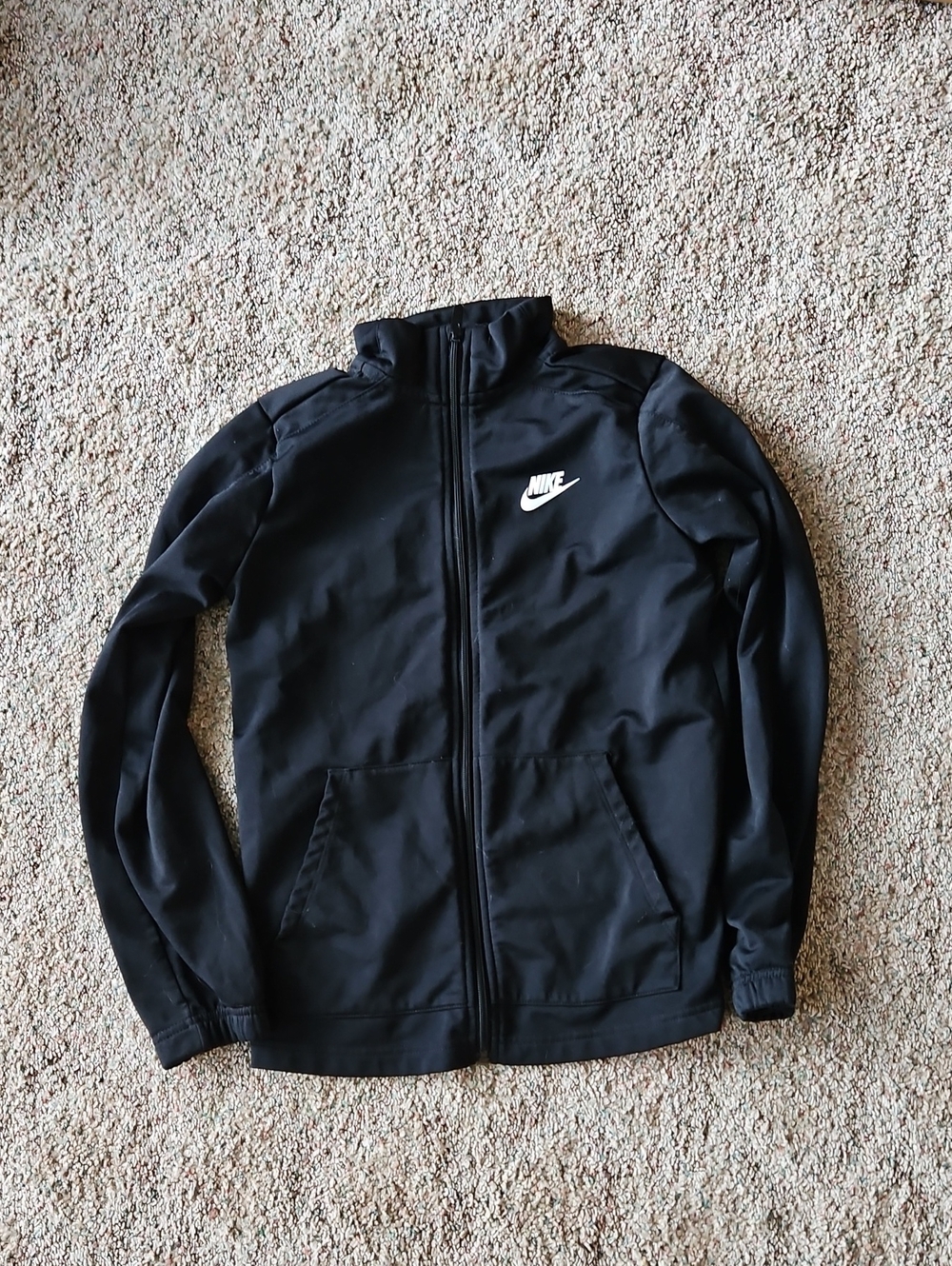 Nike Black Full-Zip Jacket with White Swoosh